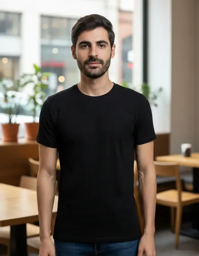 Playera Cuello Redondo de Algodón para Hombre